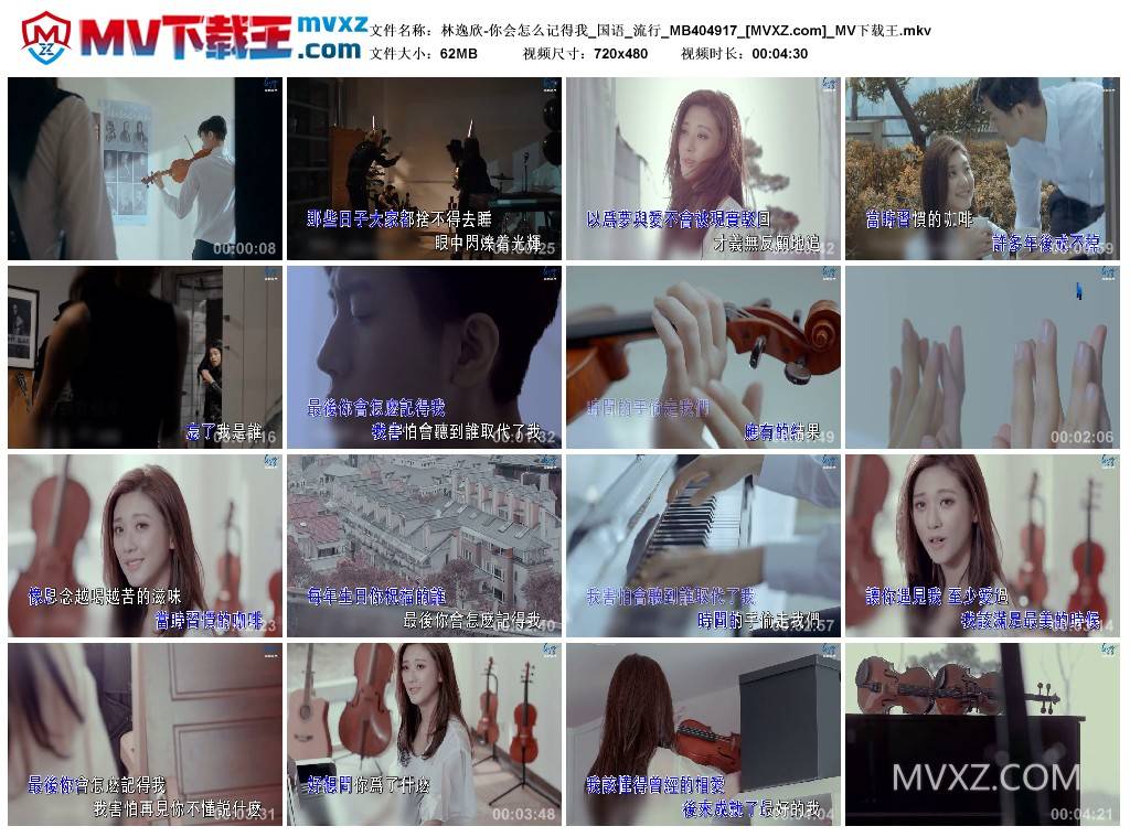 林逸欣-你会怎么记得我_国语_流行_MB404917